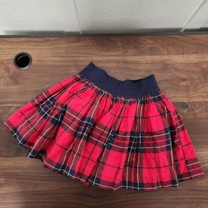 Gilly Hicks Red & Navy Plaid Schoolgirl Wool Blend Mini Skirt